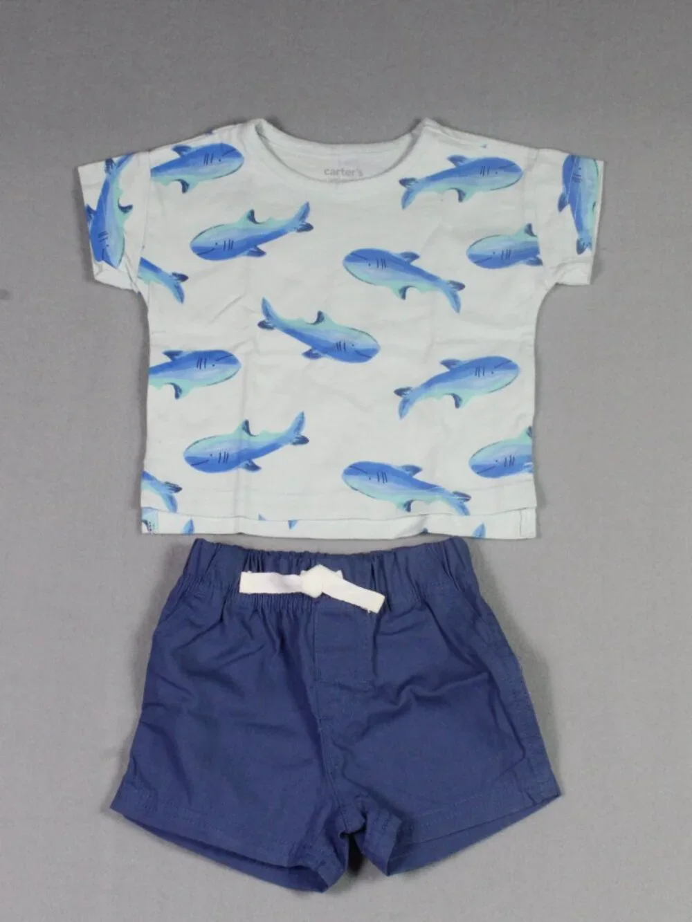 Carter's 3M Baby Boy 3-Set 6pc Bundle Cactus Polo Shark Print Shorts - Picture 8 of 9